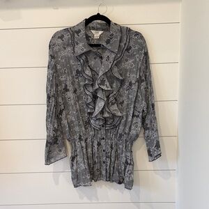 S.L.B. Woman 1X  Ruffle Button down Blouse